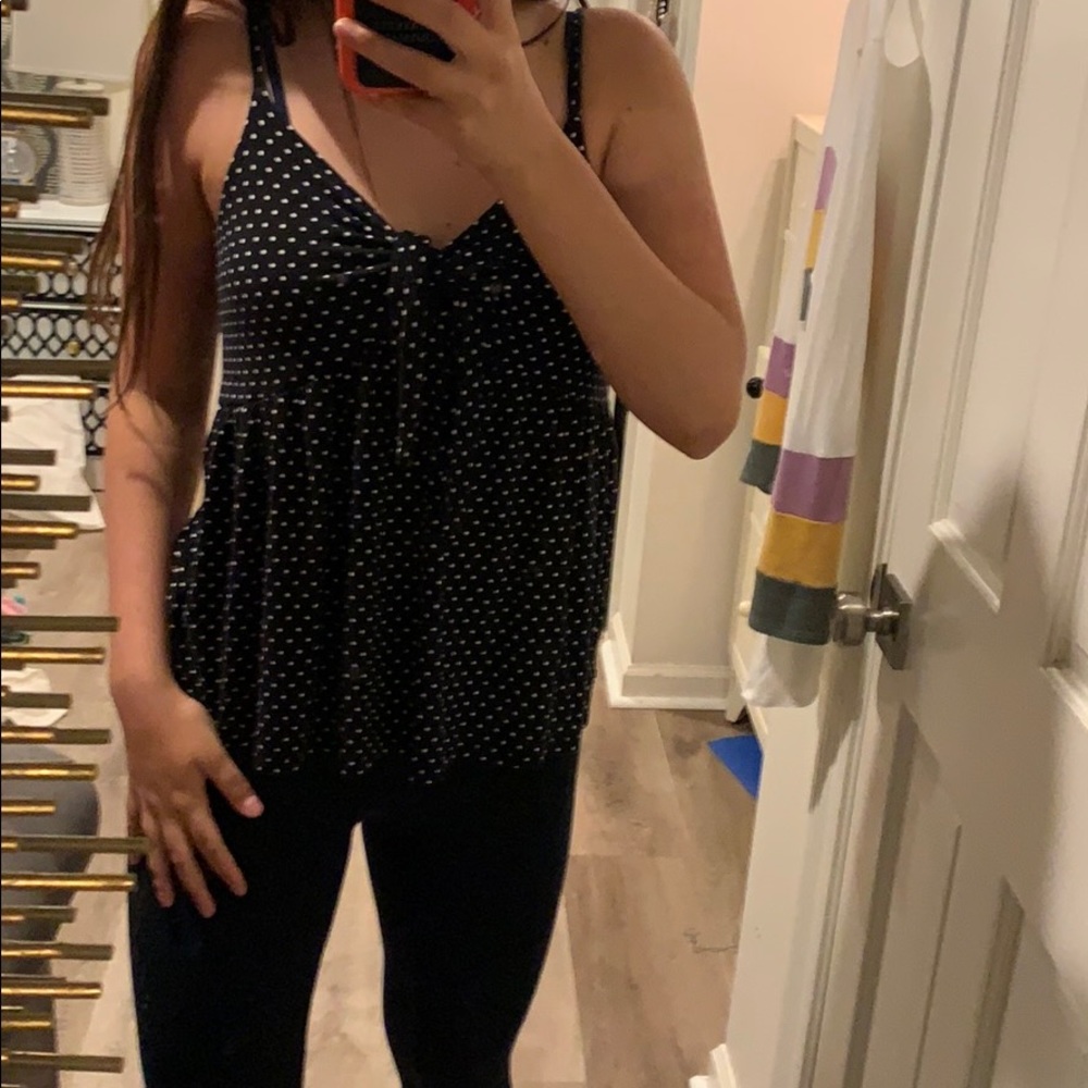 polka dot flowy tank